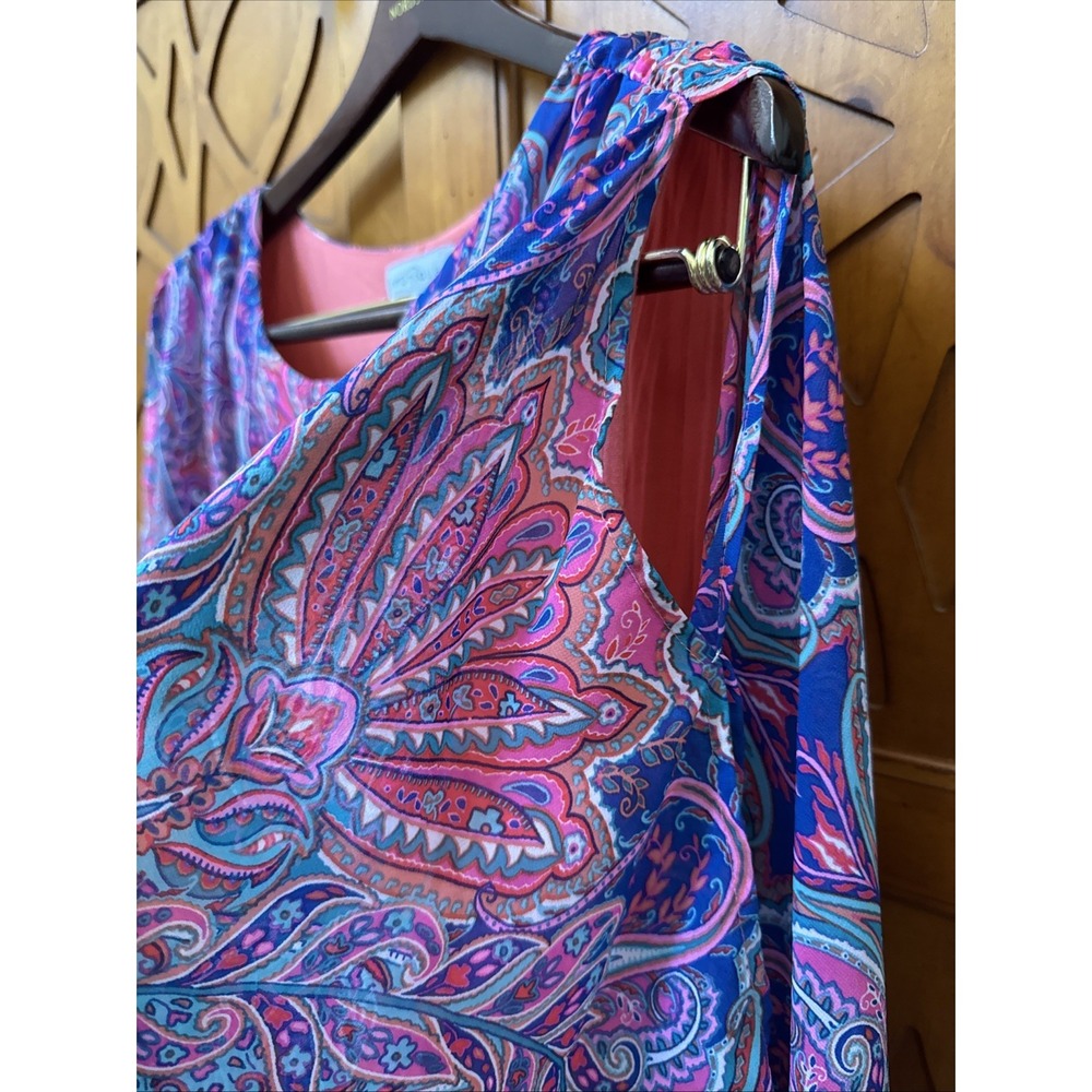 Boutique Brand SZ 4X ‎ Boho  Top Shirt Geo Print Handkerchief - Picture 7 of 10